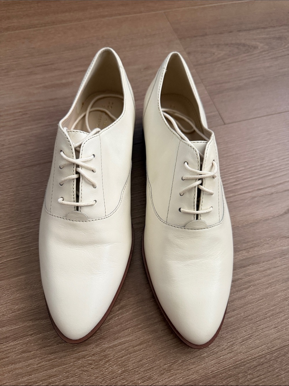 Cole Haan Mr. Oxford Cream Leather Derby Oxfords